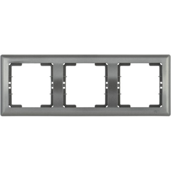 Рамка 3-местная горизонтальная IEK РГ-3-БА BOLERO антрацит - EMB30-K95